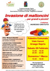 Volantino manifestazione Invasione di mattoncini